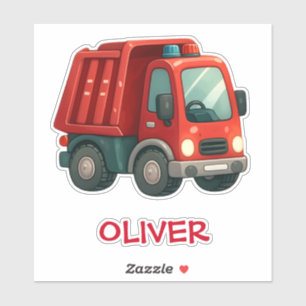 Schattige rode kiepwagen sticker
