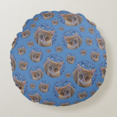Schattige rode kitten - kat patroon rond kussen (Voorkant)