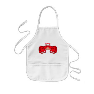 Schattige rode krab cartoon illustratie kinder schort