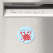 Schattige Rode Krab Voelt Zich Kribbig Grappig Magneet (Insitu (Vaatwasser))