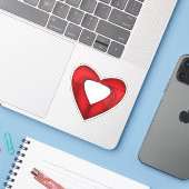 Schattige Rode Liefde Sticker (Laptop met iPhone)