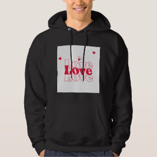 Schattige Rode Liefde Typografie Grafisch Ontwerp Hoodie