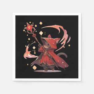 Schattige rode magiër kat held servet