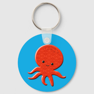 Schattige Rode Octopus Sleutelhanger