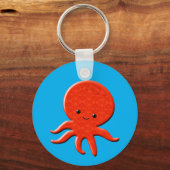 Schattige Rode Octopus Sleutelhanger (Achterkant)