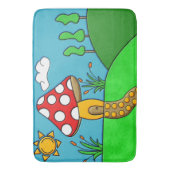 schattige rode paddenstoel badmat (Voorkant Verticaal)