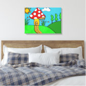 schattige rode paddenstoel canvas afdruk (Insitu (Slaapkamer))