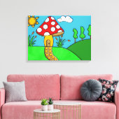 schattige rode paddenstoel canvas afdruk (Insitu (Woonkamer))