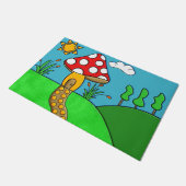 schattige rode paddenstoel deurmat (Schuin)