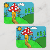schattige rode paddenstoel klantenkaartje (Voorkant / Achterkant)