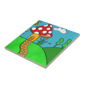 schattige rode paddenstoel tegeltje (Zijkant)