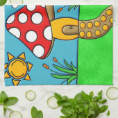 schattige rode paddenstoel theedoek (Gevouwen)