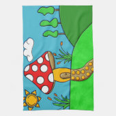 schattige rode paddenstoel theedoek (Verticaal)