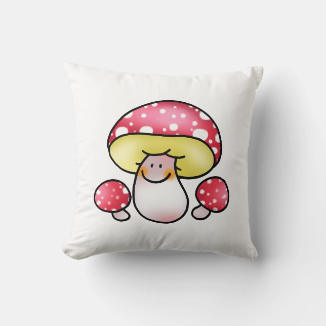 schattige rode paddenstoelen kussen (Voorkant)