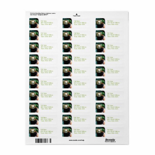 Schattige rode panda Adresetiketten Etiket (Full Sheet)