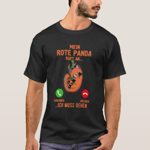 Schattige rode panda azië panda dame verzorger bio t-shirt