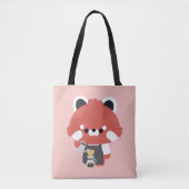 Schattige Rode Panda Barista Tote Bag (Voorkant)