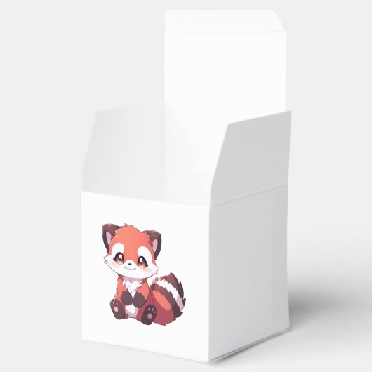 schattige rode panda bedankdoosjes (Geopend)