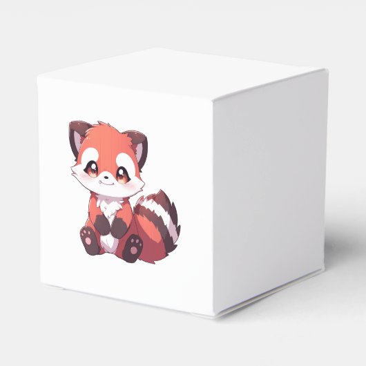 schattige rode panda bedankdoosjes (Achterkant)