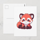 schattige rode panda briefkaart (Voorkant / Achterkant)