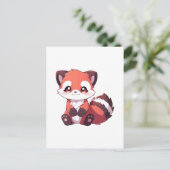schattige rode panda briefkaart (Staand voorkant)