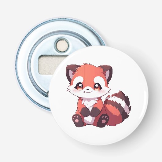 schattige rode panda button flesopener (Voorkant)
