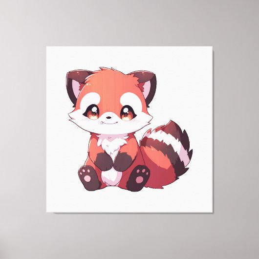 schattige rode panda canvas afdruk (Voorkant)