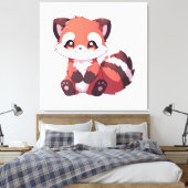 schattige rode panda canvas afdruk (Insitu (Slaapkamer))