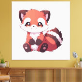 schattige rode panda canvas afdruk (Insitu (Woonkamer))