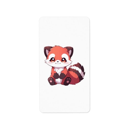 schattige rode panda etiket (Voorkant)