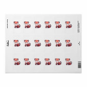schattige rode panda etiket (Full Sheet)