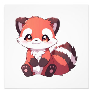 schattige rode panda foto afdruk