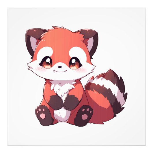 schattige rode panda foto afdruk (Voorkant)