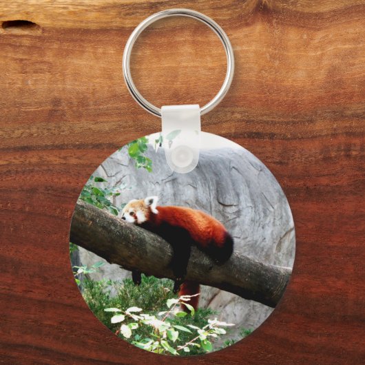 schattige rode panda gek sleutelhanger (Voorkant)