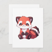 schattige rode panda informatiekaartje (Voorkant / Achterkant)