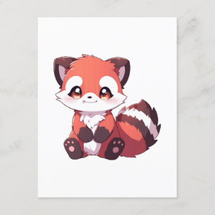 schattige rode panda informatiekaartje