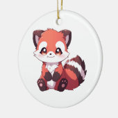 schattige rode panda keramisch ornament (Links)