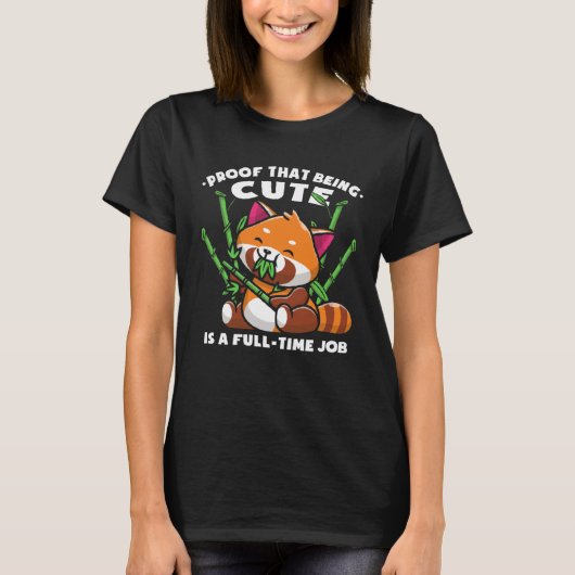 Schattige Rode Panda Kinderen T-shirt (Voorkant)