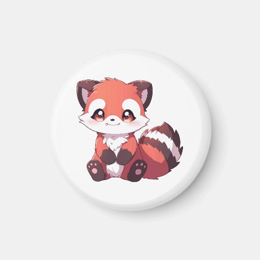 schattige rode panda magneet (Voorkant)
