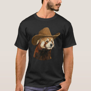 Schattige Rode Panda met een Cowboyhoed T-shirt