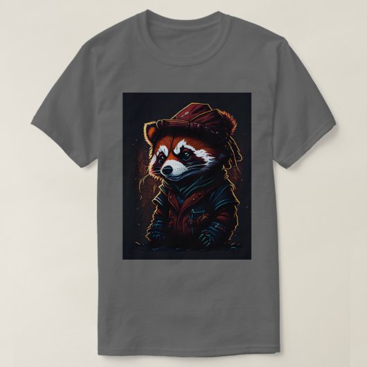 schattige rode panda met pet t-shirt (Design voorkant)