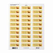 Schattige rode panda op geel etiket (Full Sheet)