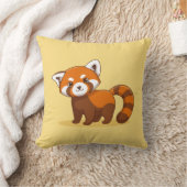 Schattige rode panda op geel kussen (Deken)