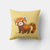 Schattige rode panda op geel kussen (Achterkant)