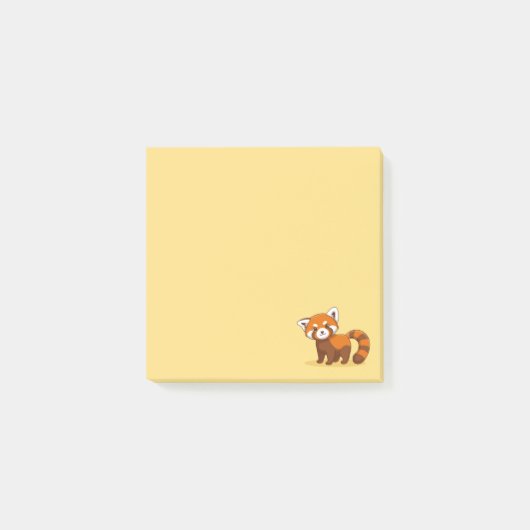 Schattige rode panda op geel post-it® notes (Voorkant)