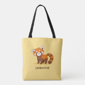 Schattige rode panda op geel tote bag (Achterkant)