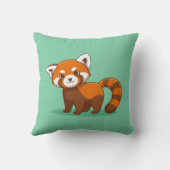 Schattige Rode Panda op Groen Kussen (Achterkant)