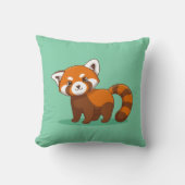 Schattige Rode Panda op Groen Kussen (Voorkant)