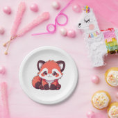 schattige rode panda papieren bordje (Feest)