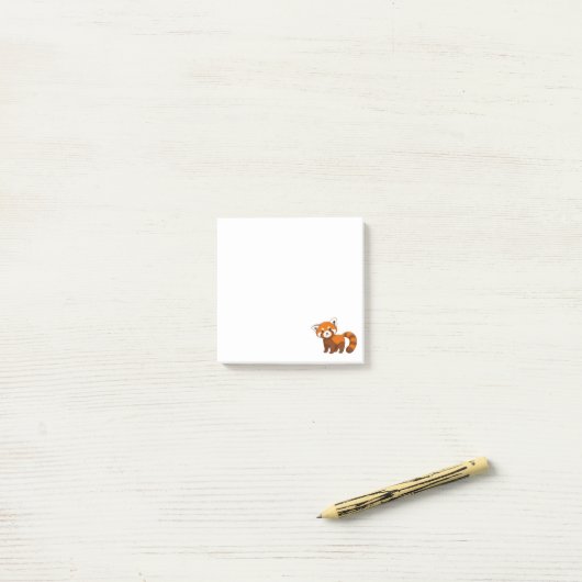 Schattige rode panda post-it® notes (Op bureau)